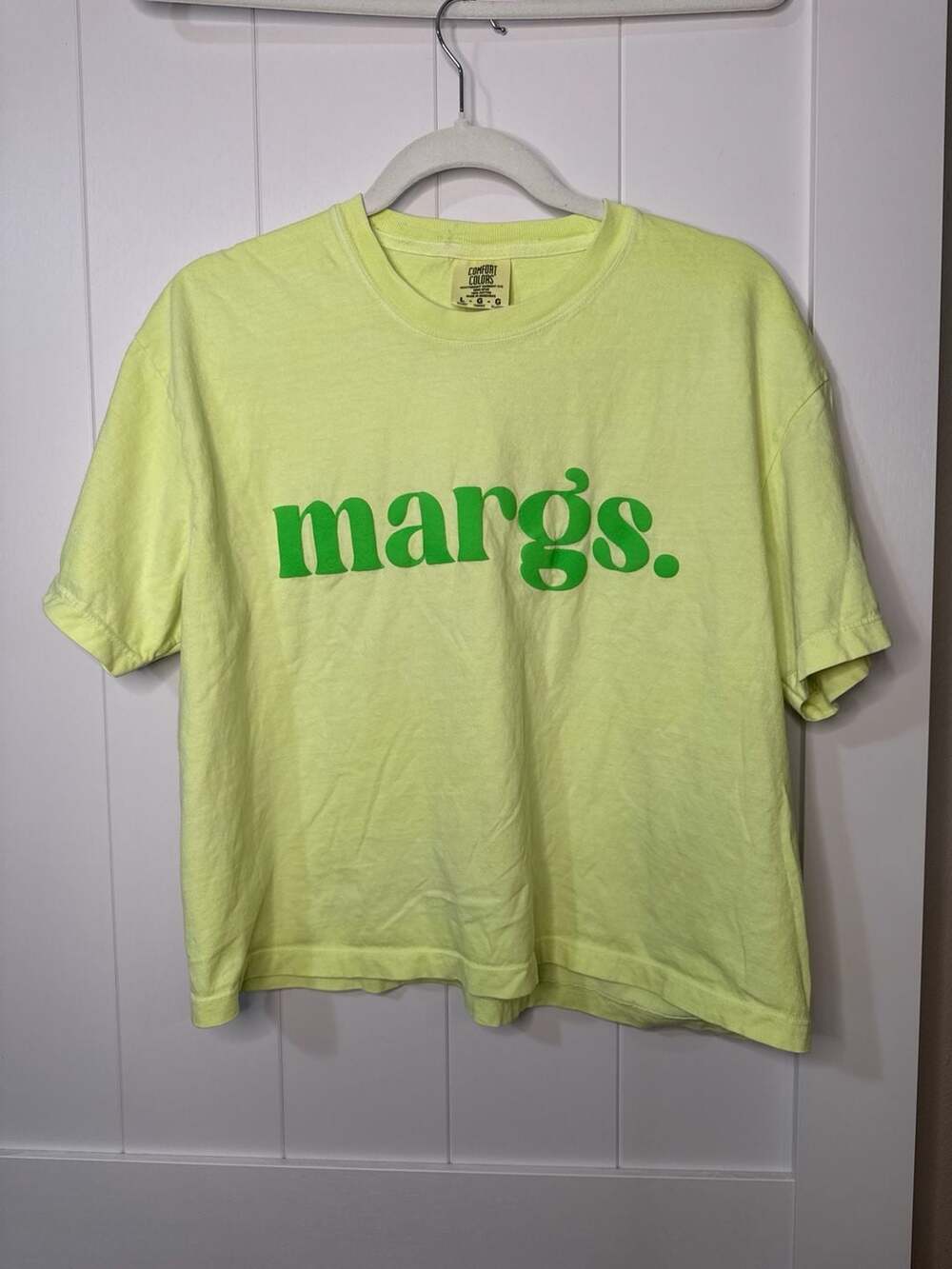 Comfort Colors® Margs Cropped Neon Lime Shirt Large